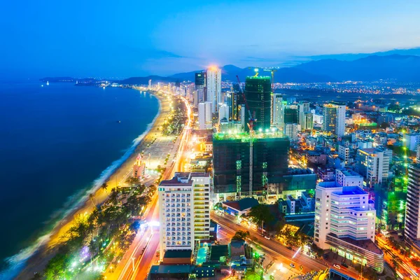 Nha Trang City Skyline Aerial Panoramic View Sunset South Vietnam — Stock Photo, Image