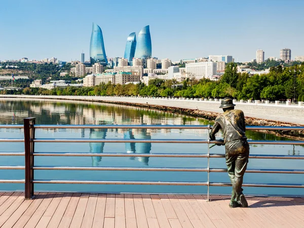 Baku Azerbaijan September 2016 Baku Flame Towers Ist Mit 190 — Stockfoto