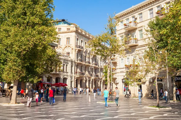 Baku Azerbaijan Eylül 2016 Çeşmeler Veya Parapet Meydanı Azerbaycan Başkenti — Stok fotoğraf