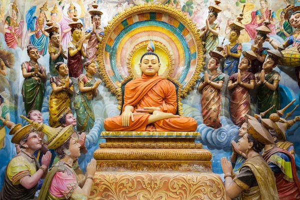 Negombo Sri Lanka February 2017 Angurukaramulla Temple Interior Angurukaramulla Buddhist — Stock Photo, Image