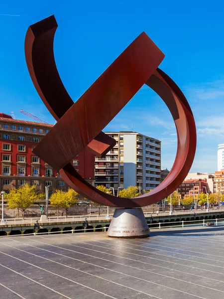 Bilbao Spagna Settembre 2017 Monumento Escultura Variante Ovoide Desocupacion Esfera — Foto Stock
