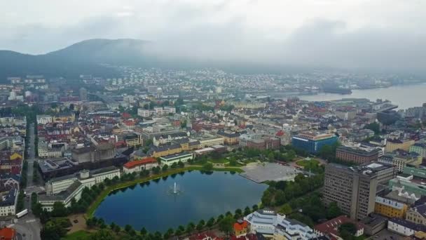 Lille Lungegardsvannet lake, Bergen — стокове відео
