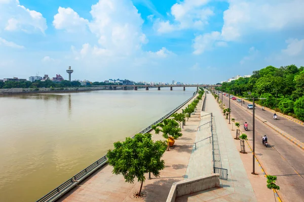 Sabarmati Vista Aerea Sul Lungofiume Nella Città Ahmedabad Stato Del — Foto Stock