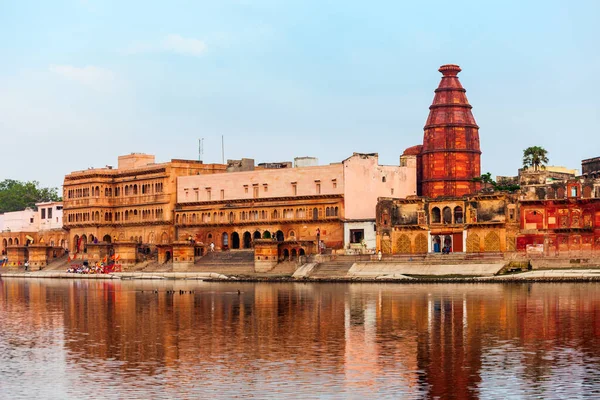 Krishna Tempel Keshi Ghat Yamuna Fluss Vrindavan Nahe Der Stadt — Stockfoto