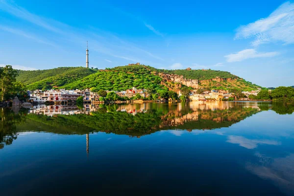 Bundi Stadt Und Nawal Sagar See Panoramablick Indischen Bundesstaat Rajasthan — Stockfoto