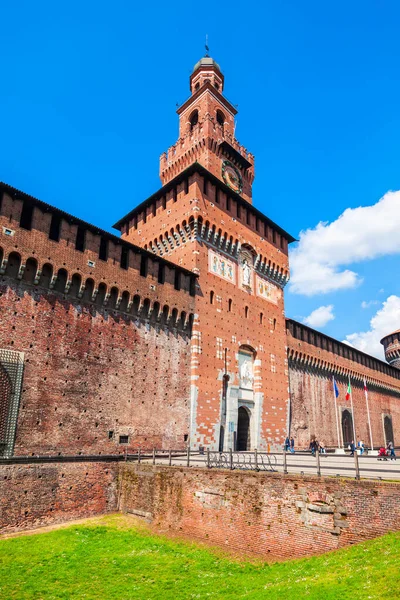 Sforza Slott Eller Castello Sforzesco Ligger Milano Stad Norra Italien — Stockfoto