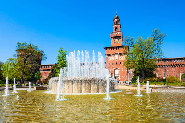 Sforza Slott Eller Castello Sforzesco Ligger Milano Stad Norra Italien — Stockfoto