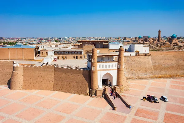 Entrance Gate Ark Bukhara Aerial Panoramic View Ancient Massive Fortress — Stock Photo, Image