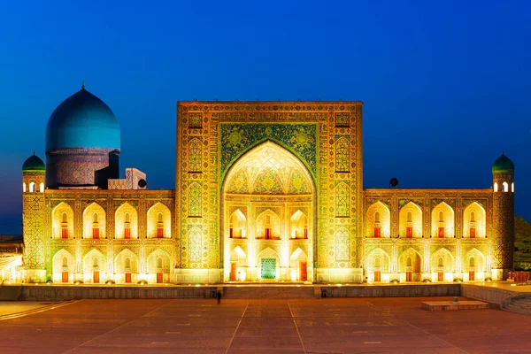 Registan Tilya Kori Madrassah Del Registan Antika Stad Samarkand Stad — Stockfoto