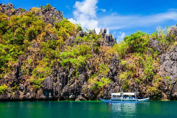 Barca Tradizionale Filippino Bangka Banca Nella Provincia Nido Isola Palawan — Foto Stock