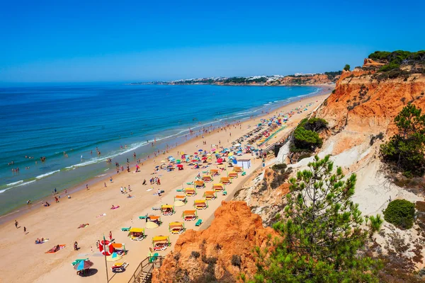 Strand Von Falesia Mit Wunderschönen Kalksteinklippen Der Stadt Albufeira Algarve — Stockfoto