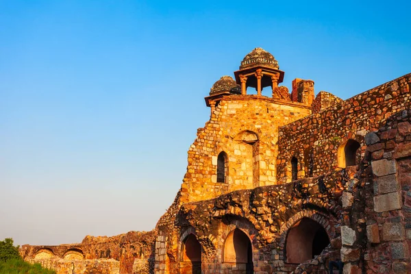 Brama Humayuns Fortu Purana Qila Jeden Najstarszych Fortów Mieście Delhi — Zdjęcie stockowe