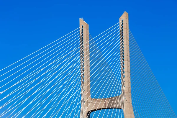 Vasco Gama Bridge Cable Stayed Bridge Spans Tagus River Lisbon — Stock Photo, Image