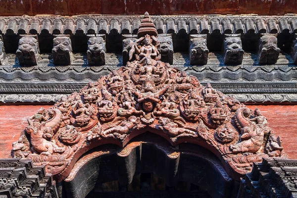 Sculpture Relief Sur Temple Hindou Place Patan Durbar Lalitpur Historiquement — Photo