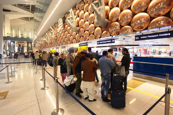 New Delhi India February 2014 Immigration Area Indira Gandhi International — Stock Photo, Image