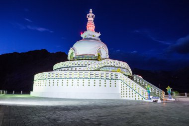Shanti Stupa, Leh, India. clipart