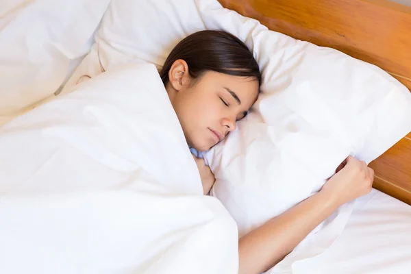 Woman sleeping with morning light — Stock Photo, Image