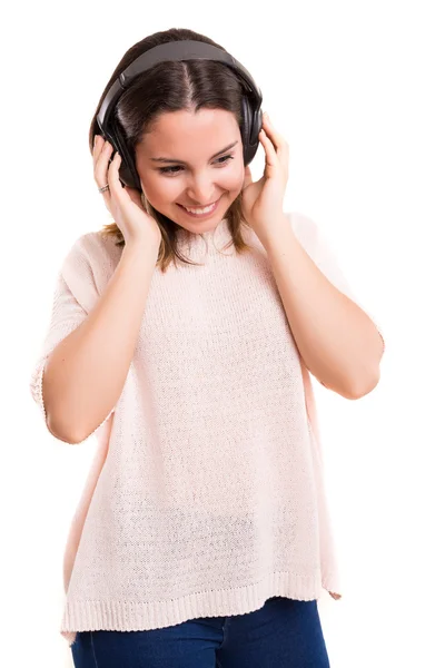 Mujer escuchando música — Foto de Stock