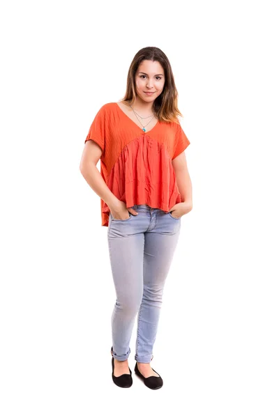 Mooie jonge casual vrouw — Stockfoto