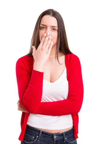 Überraschte junge Frau — Stockfoto