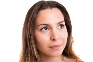 Harika bir fikir olan genç kadın 