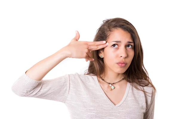 Studente stanco di studiare per gli esami finali — Foto Stock