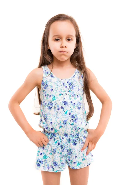 Small girl making a silly expression — Stock Photo, Image