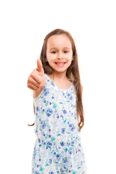 Menina mostrando polegar para cima sinal Imagem De Stock