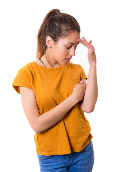 Junge Studentin müde — Stockfoto