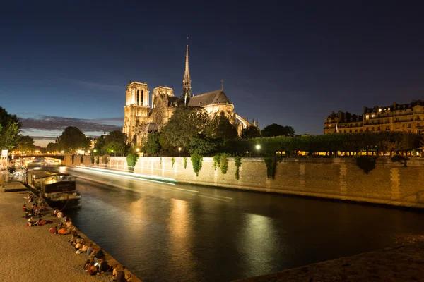 Notre Dame at night Stock Image