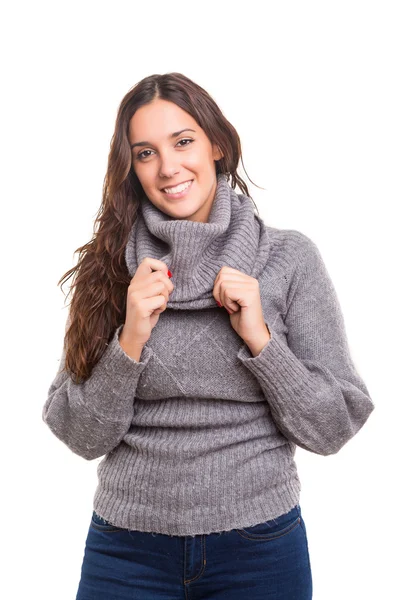 Vrouw gekleed voor de winter — Stockfoto