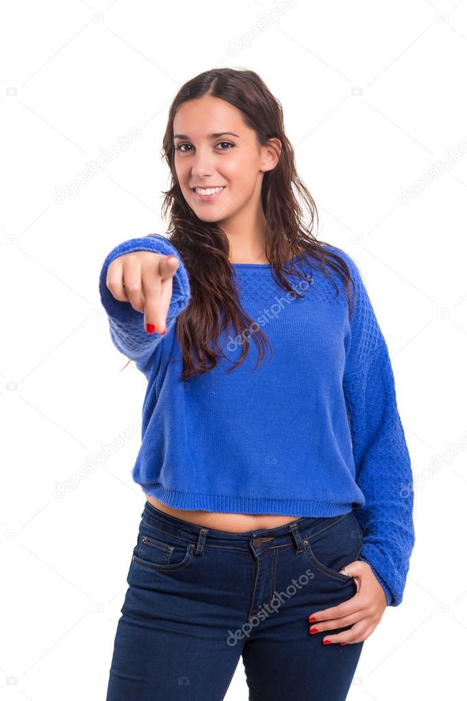 Woman pointing