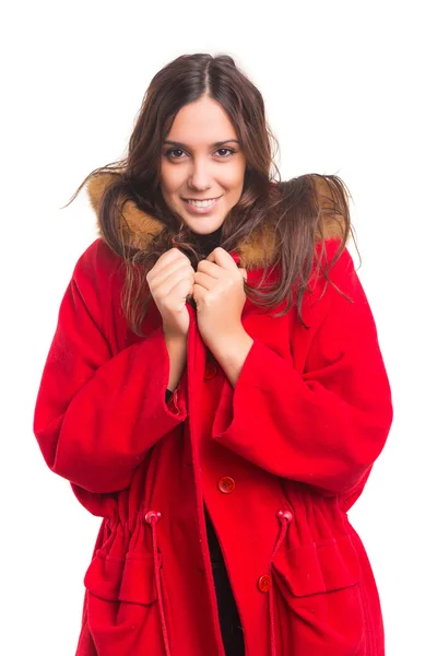 Kvinna klädd för vintern — Stockfoto