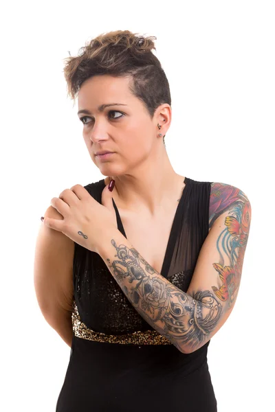 Татуированная женщина — стоковое фото