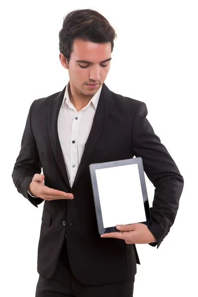 Hombre de negocios presentando su producto — Foto de Stock