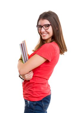 mutlu genç öğrenci