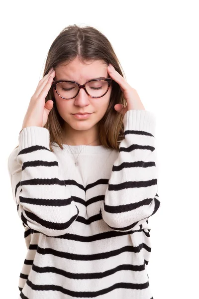 Jonge student moe van het bestuderen van — Stockfoto