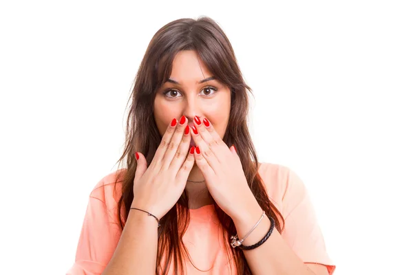 Mujer joven sorprendida — Foto de Stock