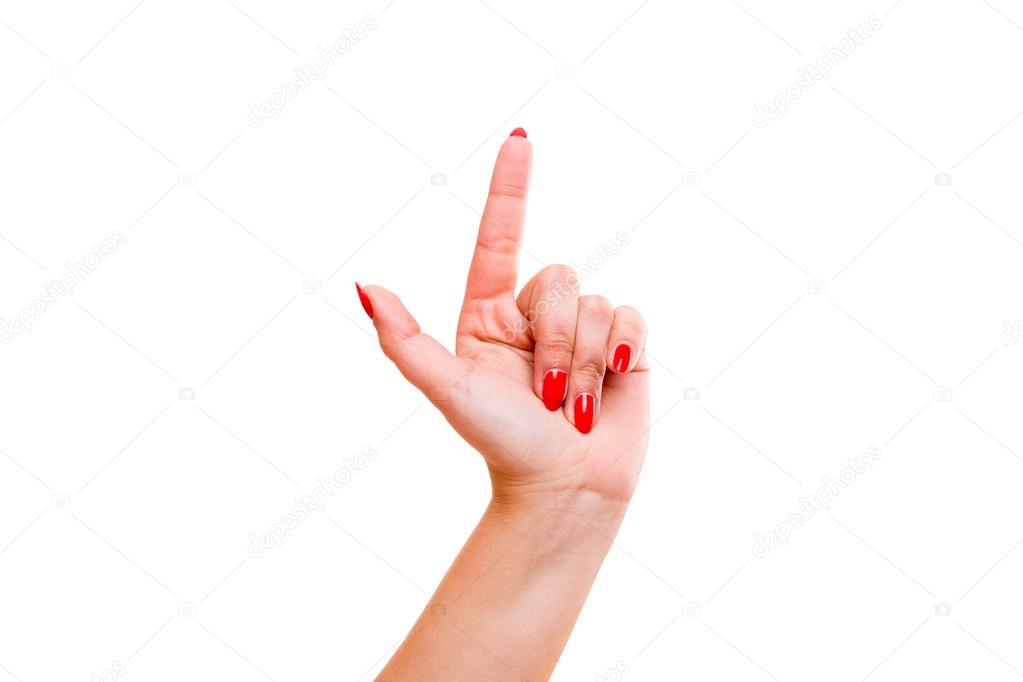 Hand indicating the number one
