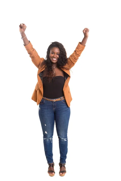 Mulher africana muito feliz — Fotografia de Stock