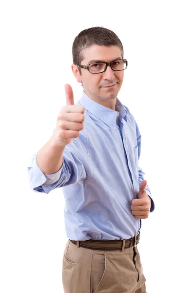 Handsome young man signaling ok — Stock Photo, Image