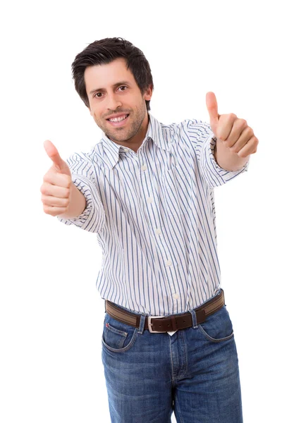 Handsome young man signaling ok — Stock Photo, Image