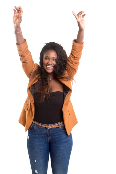 Mujer africana muy feliz — Foto de Stock