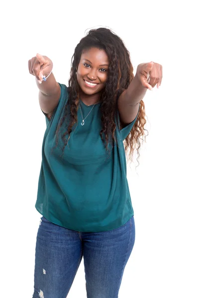 Beautiful woman signaling ok — Stock Photo, Image