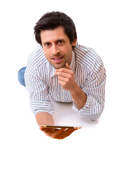 Man with tablet computer — Stock Photo, Image