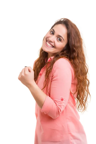 Mujer feliz celebrando — Foto de Stock