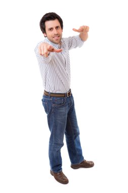 Genç adam seni işaret ediyor.