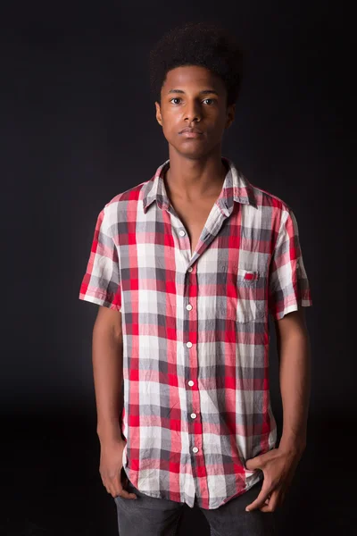 Casual young black boy — Stock Photo, Image