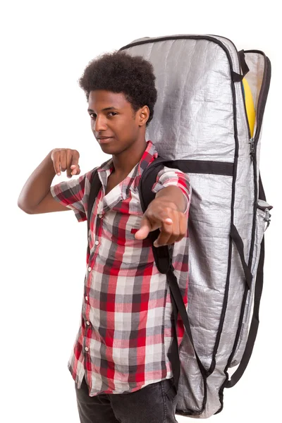 Young african man bodyboarder — Stock Photo, Image