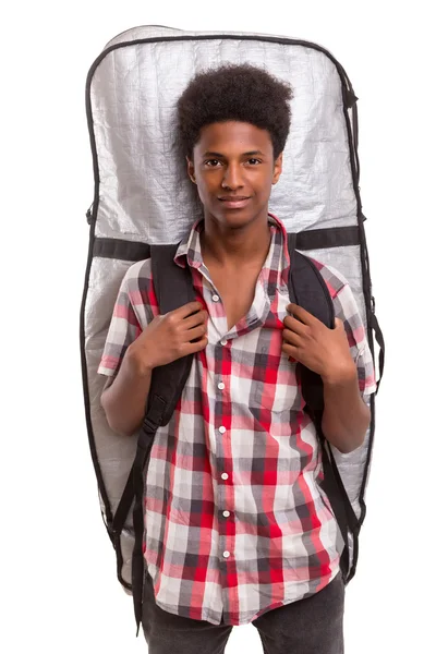 Young african man bodyboarder — Stock Photo, Image